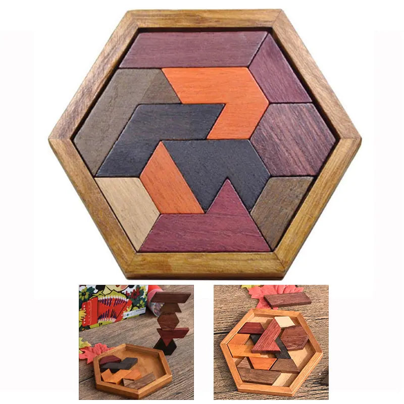 Wooden Puzzle Toy for Kids - Brain Teaser Game