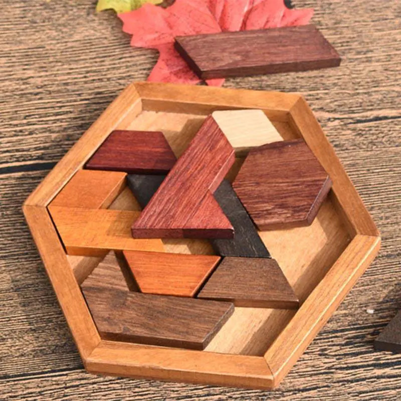 Wooden Puzzle Toy for Kids - Brain Teaser Game