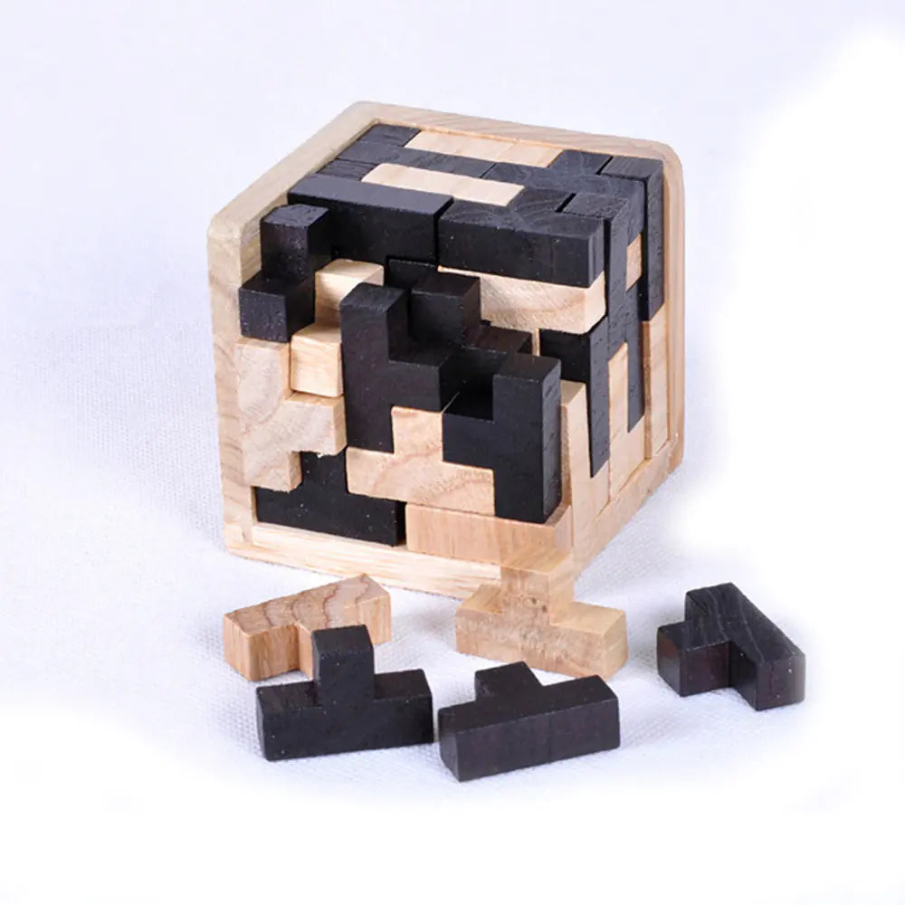 Wooden Lock Puzzle, Rubik's Cube, Brain Teaser Blocks